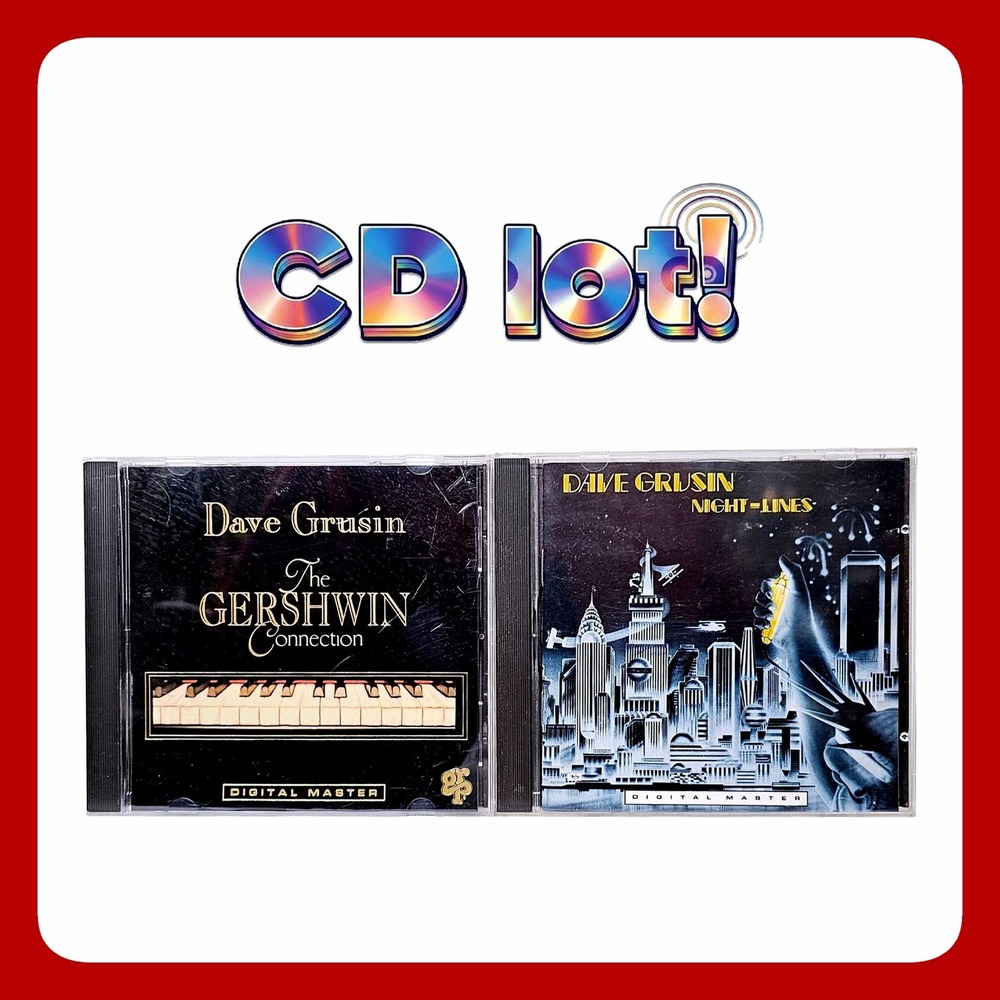 LOT OF 2 Dave Grusin CDs Night‎ Lines Gershwin Connection GRP Jazz Fusion EUC